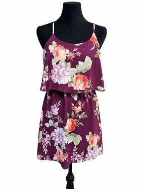 Emerald Sundae Floral Mini Dress Small NWT Tie Back Adjustable Straps